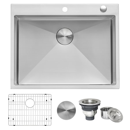 Ruvati 28" Drop-in Tight Radius Topmount 16 Gauge SS Kitchen Sink Sgl Bowl RVH8008
